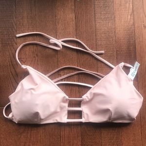 Bathing suit top, light pink/cream & never worn